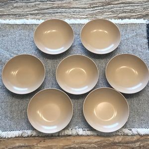 Vintage Oneida Melmac Berry Bowls Tan Beige S/7